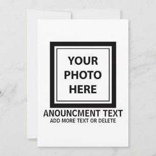 Upload Picture Photo & Add Text – Customize Simple Announcement