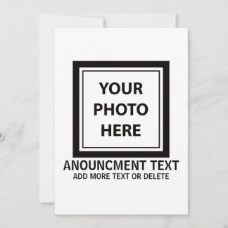 Upload Picture Photo & Add Text – Customize Simple Announcement