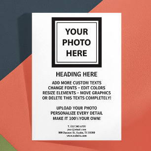 Upload Picture Photo & Add Text – Customize Simple Flyer