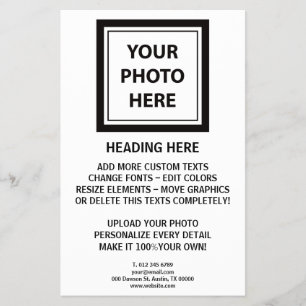 Upload Picture Photo & Add Text – Customize Simple Flyer