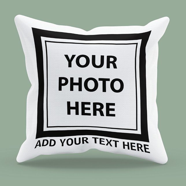 Upload Picture Photo & Add Text – Customize Throw Pillow (Creator Uploaded)