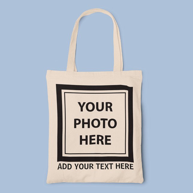 Upload Picture Photo & Add Text – Customize Tote Bag (Creator Uploaded)