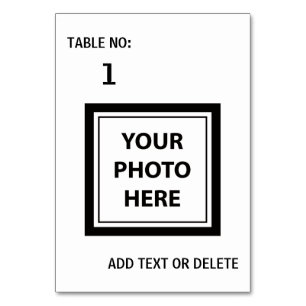 Upload Picture Photo & Add Text – Simple Table Number