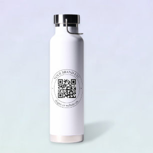 Upload QR Code & Customizable Text Water Bottle