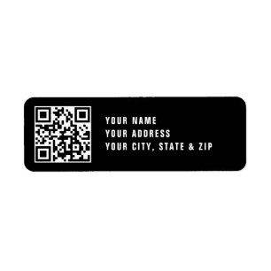 Upload QR code or Logo   Black Return Address