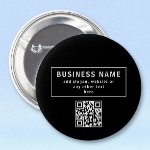 Upload QR code or Logo   Modern Black 2 Inch Round Button