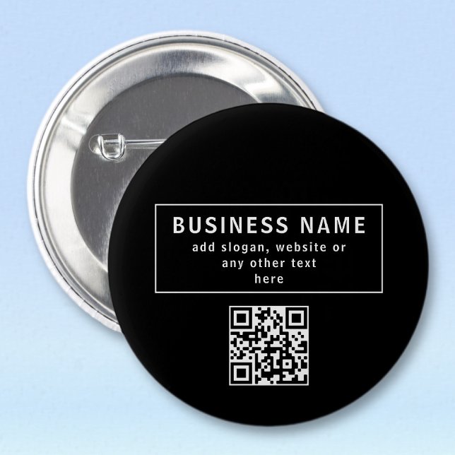 Upload QR code or Logo | Modern Black 2 Inch Round Button (Creator Uploaded)