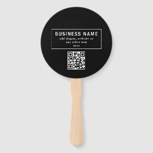 Upload QR code or Logo   Modern Black Hand Fan