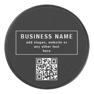 Upload QR code or Logo   Modern Black Hockey Puck