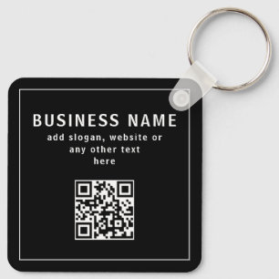 Upload QR code or Logo   Modern Black Keychain
