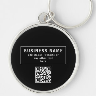 Upload QR code or Logo   Modern Black Keychain