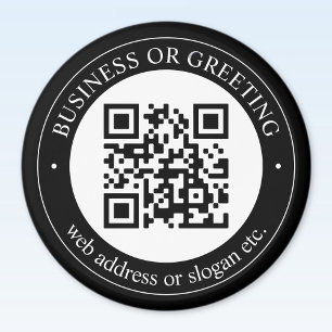 Upload QR code or Logo   Modern Black Magnet