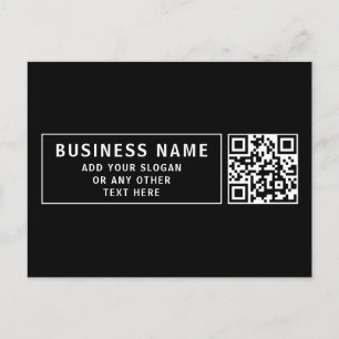 Upload QR code or Logo   Modern Black Postcard