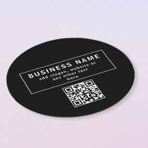 Upload QR code or Logo   Modern Black Round Paper Coaster