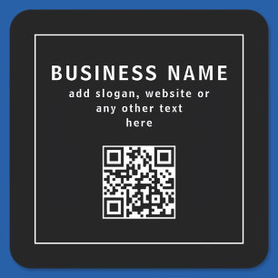 Upload QR code or Logo   Modern Black Square Sticker