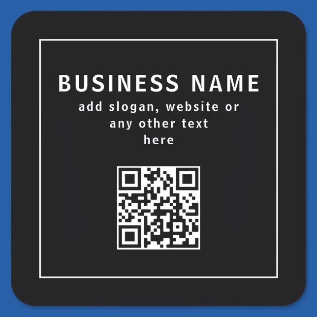 Upload QR code or Logo | Modern Black Square Sticker (Creator Uploaded)