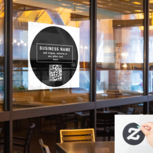 Upload QR code or Logo Modern Black Window Cling