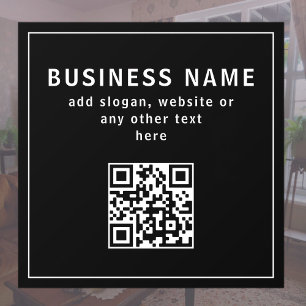 Upload QR code or Logo Modern Black Window Cling