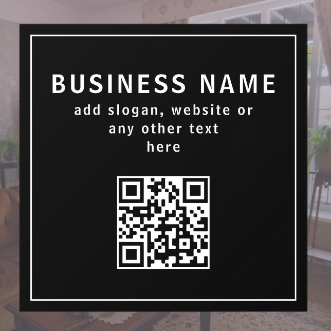 Upload QR code or Logo | Modern Black Window Cling (Creator Uploaded)