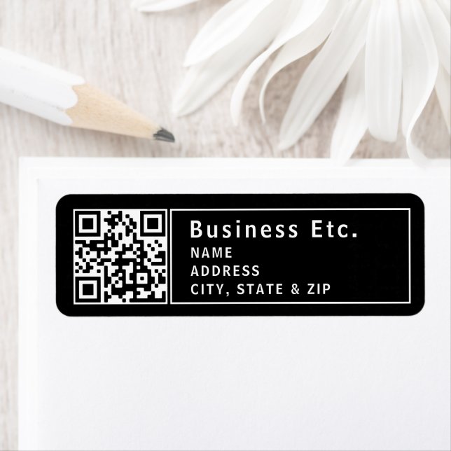 Upload QR code or Logo | Modern Return Address (Insitu)