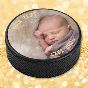 Upload Selfie and Create Custom Personalized Photo Hockey Puck