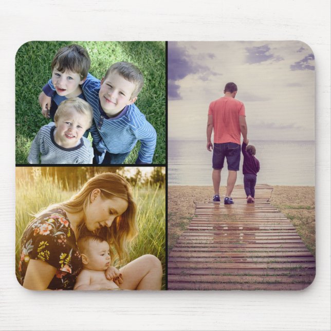 Upload three photo mouse pad (Front)