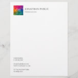 Upload Your Business Company Logo Modern Simple Letterhead<br><div class="desc">Upload Your Business Company Logo Modern Simple Template Elegant Letterhead.</div>