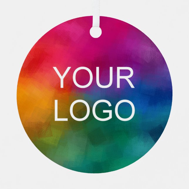 Upload Your Business Logo Double Sided Circle Metal Ornament (Front)