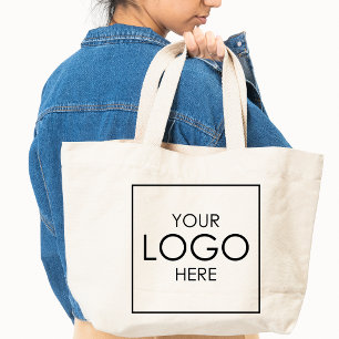 Upload Your Business Logo Front and Back Custom Tote Bag