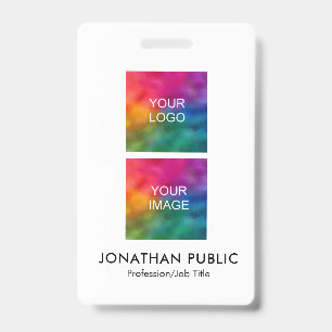 Upload Your Business Logo Here Employee Photo Badge