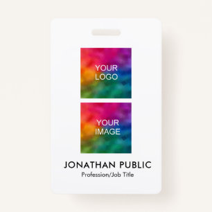 Upload Your Business Logo Here Employee Photo Badge