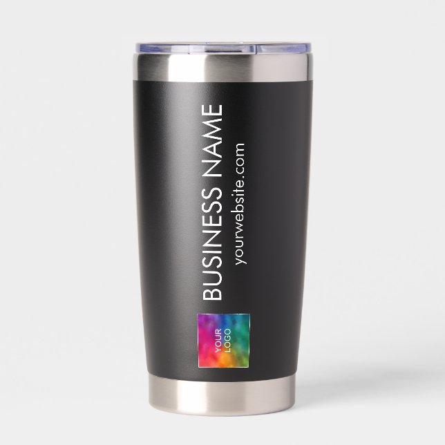 Upload Your Business Logo Modern Elegant Simple Insulated Tumbler (Front)