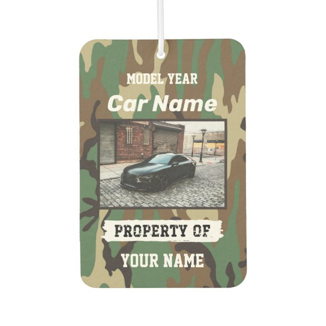 Upload Your Car Photo with Personalization Air Freshener (Front)