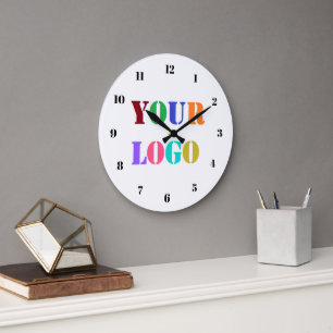 Upload Your Company Logo Branded Clock Example