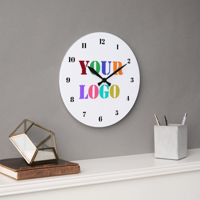 Upload Your Company Logo Branded Clock Example (Office)