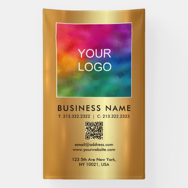 Upload Your Company Logo QR Code Vertical Large Banner (Vertical)