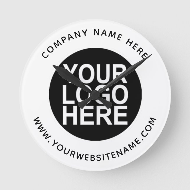 Upload Your Company Logo Round Clock (Front)