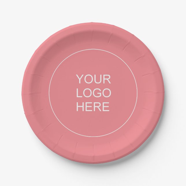 Upload Your Company Logo Text Template Charisma Paper Plate (Front)