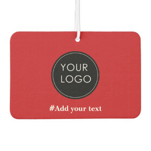 Upload Your Custom Business Logo To Holiday Red Air Freshener