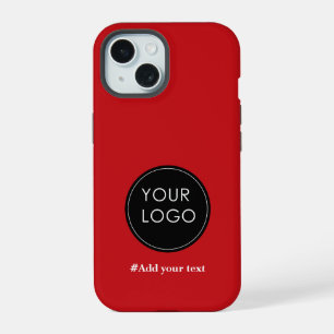 Upload Your Custom Business Logo To Holiday Red iPhone 15 Case