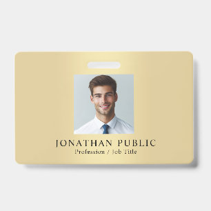 Upload Your Employee Photo Gold Look Template Badge