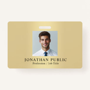 Upload Your Employee Photo Gold Look Template Badge