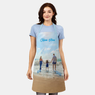 Upload Your Family Photo Apron Personalized Name