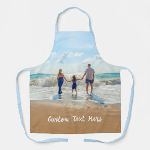Upload Your Family Photo Apron Personalized Text