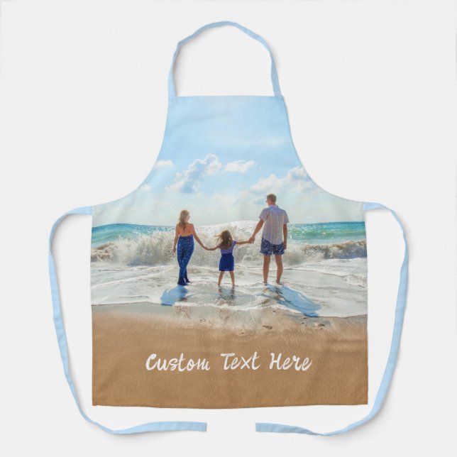 Upload Your Family Photo Apron Personalized Text (Front)