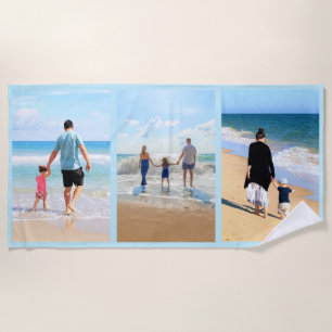 Upload Your Family Photo Collage Beach Towel Gift