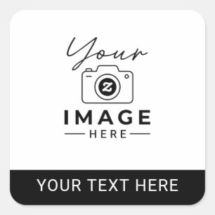 Upload Your Favourite Photo and Text Square Sticker