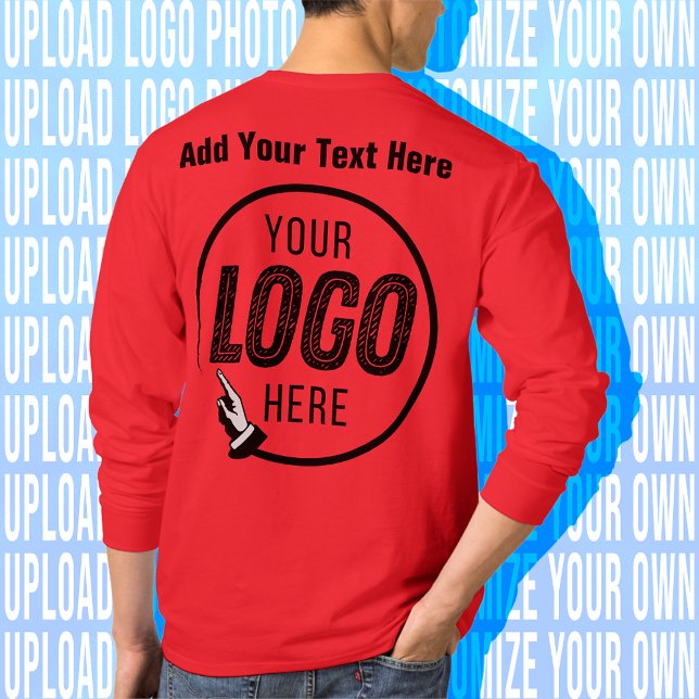 Upload Your Favourite Photo Logo Image Text Custom T-Shirt (Zazzle Upload Your Favorite Photo Image Photography Business Corporate Logo Text Custom Red TeeShirt)
