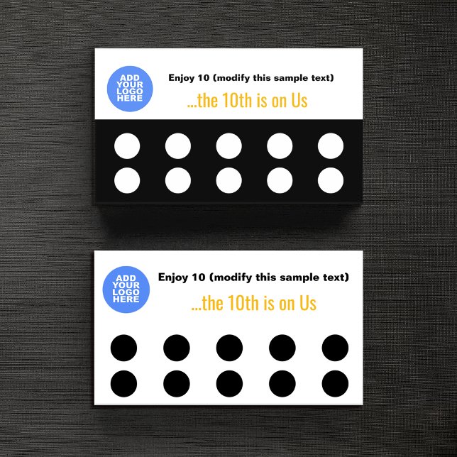 Upload Your Logo 10 Stamp Punch Customer Loyalty Card (Creator Uploaded)