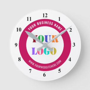 Upload Your Logo Add Text Branded Clock Example